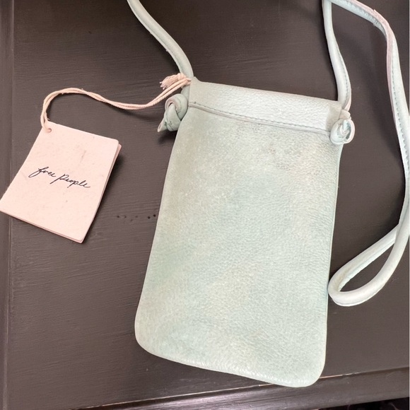 Free People Let’s Dance Phone Crossbody Bag, Lake Blue NWT - Picture 2 of 5